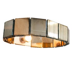 Ring contemporary  Wall lamp Silvered Glass  