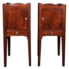 Pair of Georgian Mahogany Pot Cupboards 1