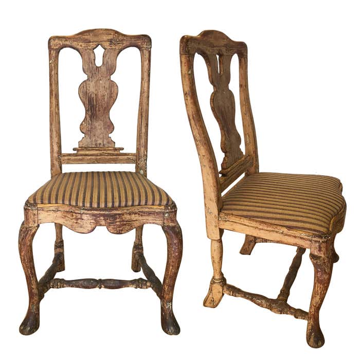 Pair of 18th Century Rococo Chairs, Sweden c. 1740 For Sale at 1stDibs ...