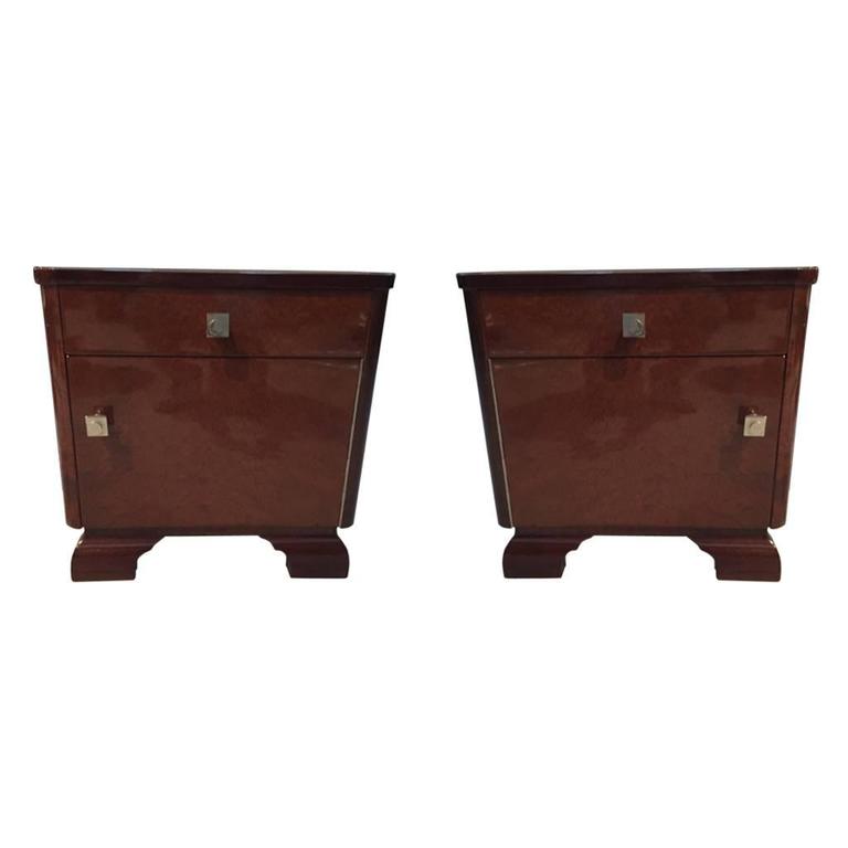 Pair of French Art Deco Nightstands For Sale at 1stdibs