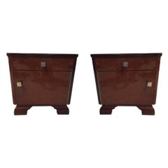 Pair of French Art Deco Nightstands Tables 
