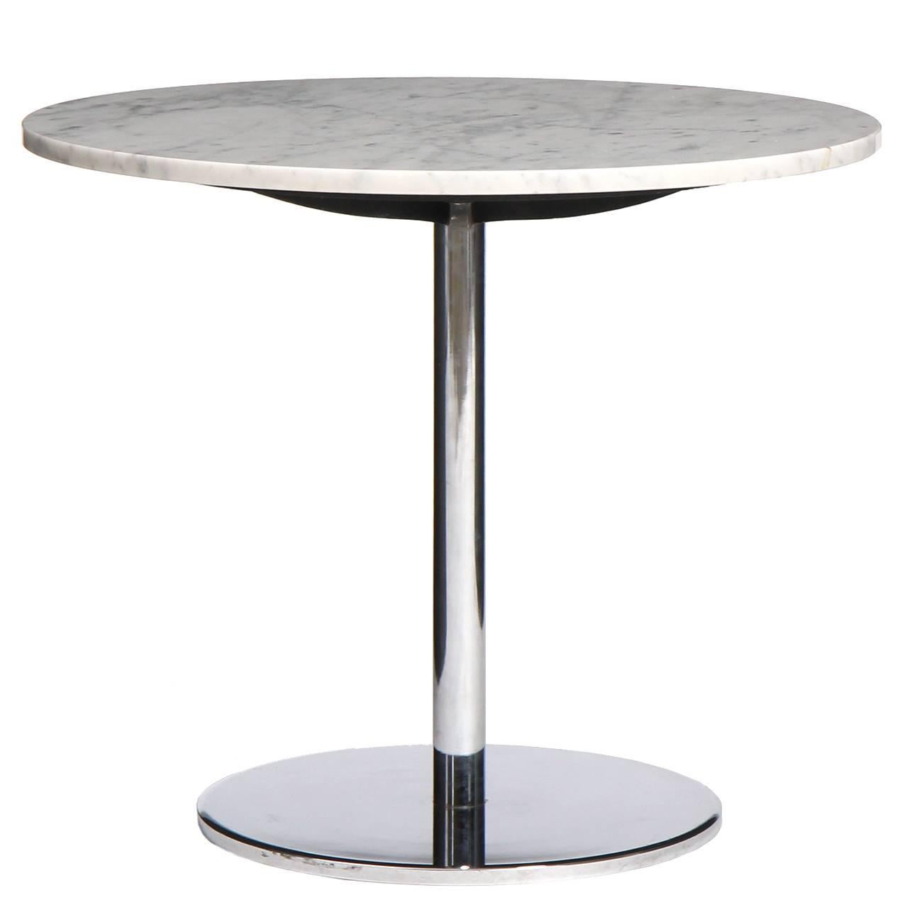 Minimalist Chrome and Marble Table from USA For Sale