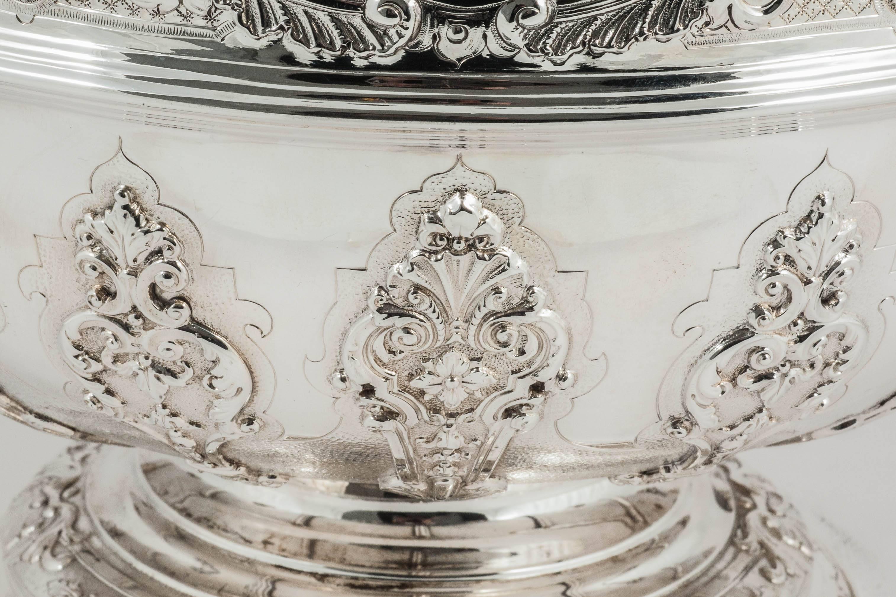 English Victorian Silver Rose Bowl For Sale