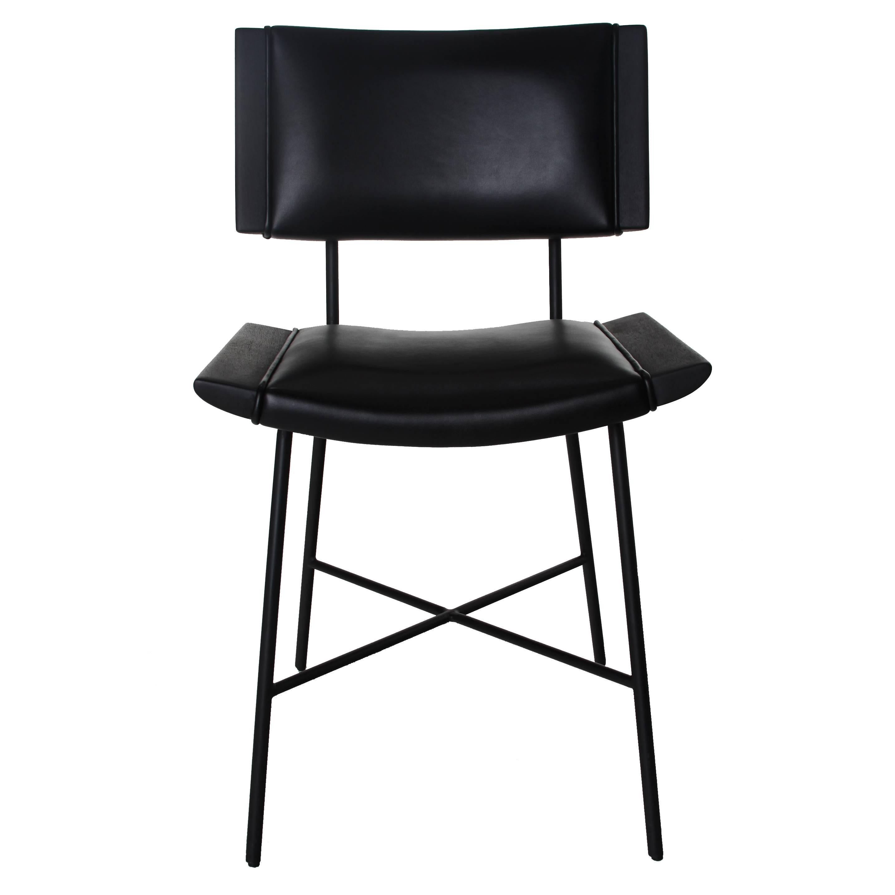 Alessandra Chair with Blackened Steel Frame by Thomas Hayes Studio For Sale