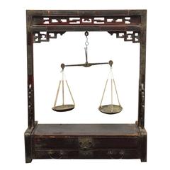 19th Century Chinese Apothecary Balance Scale Stand 1