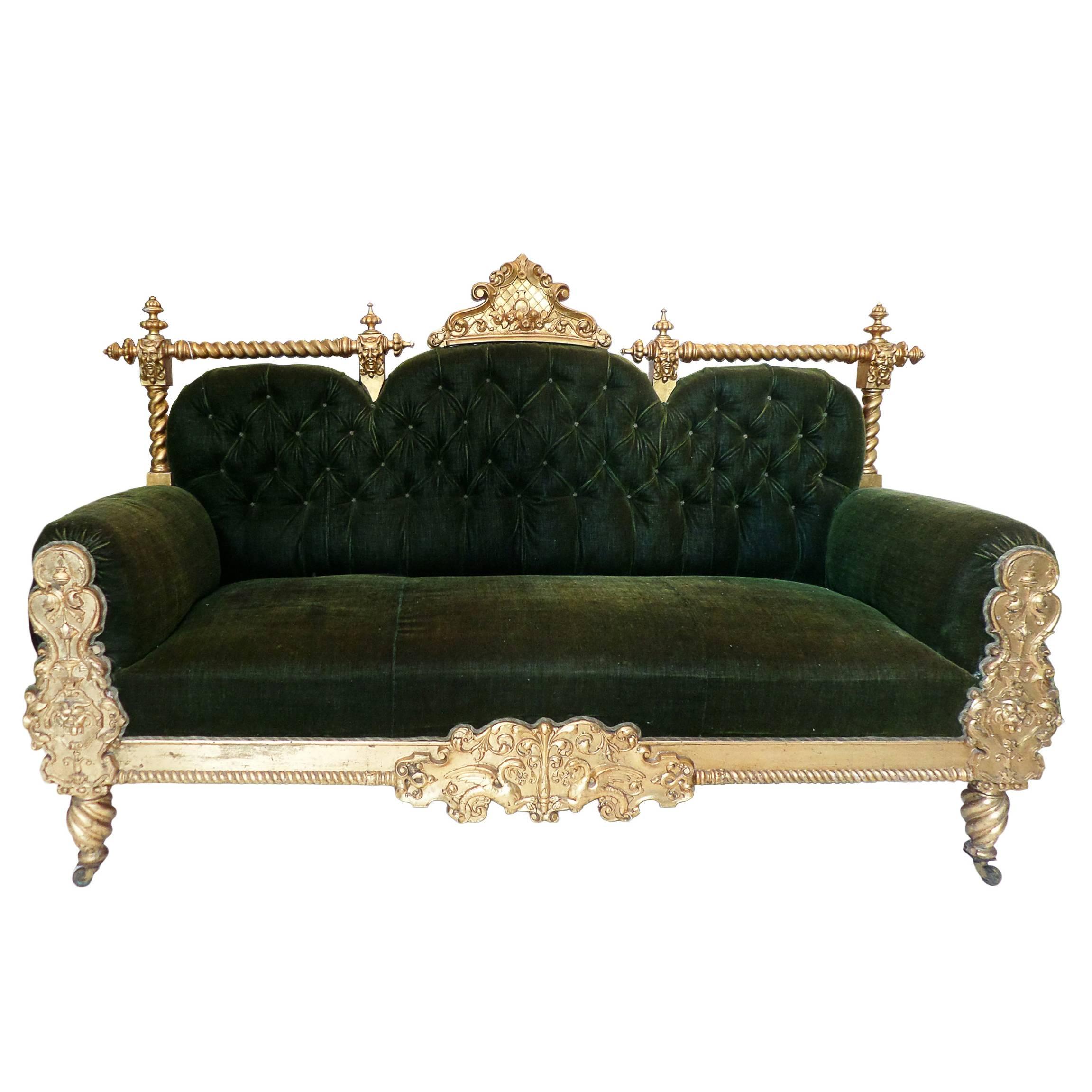 Spectacular 19th Century Central European Baroque Sofa For Sale