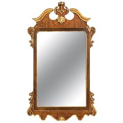 Retro La Barge Italian Burl and Gilt Georgian Style Mirror