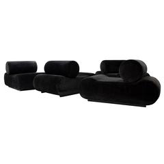 COR Modular Seating System Sofa Klaus Uredat für COR Deutschland 1974 schwarz Daybed