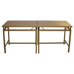 Two 1950s Console Tables with Two Position Top by J. Adnet