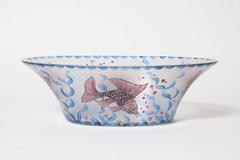 Art Deco Enameled Glass Fish Centerpiece, circa 1925, Haida, Germany