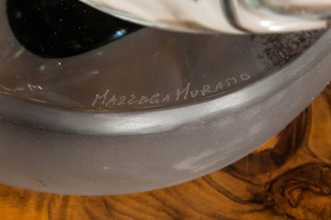 1960s Italian Glass Sculpture, Signed Mazzega Murano 4