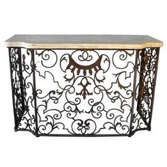 Antique, Reclaimed Hand-Forged Balcony Console