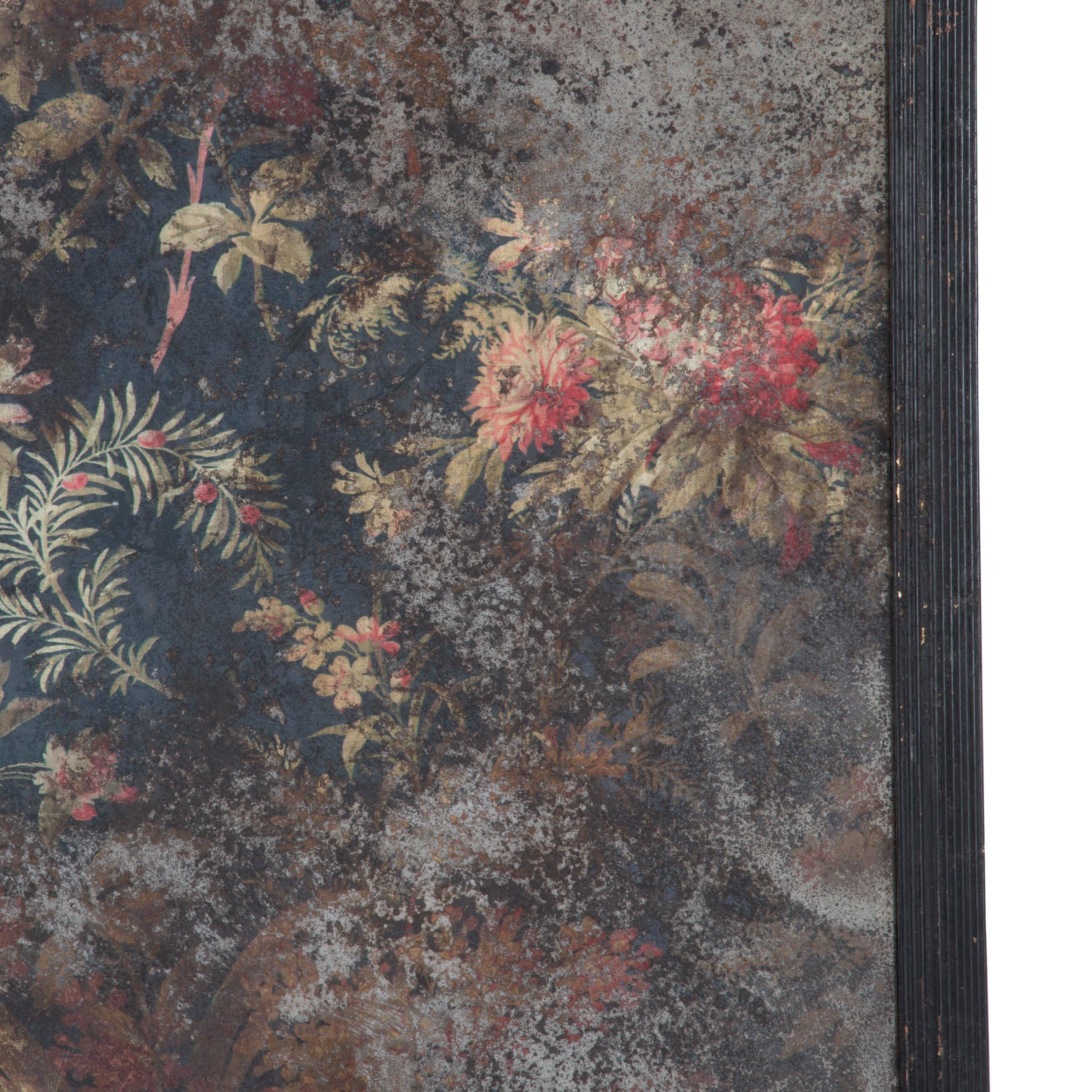 Having trained at Camberwell School of Art, Huw Griffith's aesthetic is informed by a background in the decorative arts. With his Floral series, Griffith brings botanic flair to antique mirror plate. Using his collection of antique textiles scoured