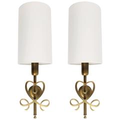 Large Pair of 1950s Sconces by Maison Arlus
