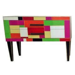 Commode inMIrrored Glass. Chest of drawers Mirrored. Credenza