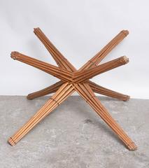 Mid-Century Modern Starburst McGuire Attributed Wood / Glass Table