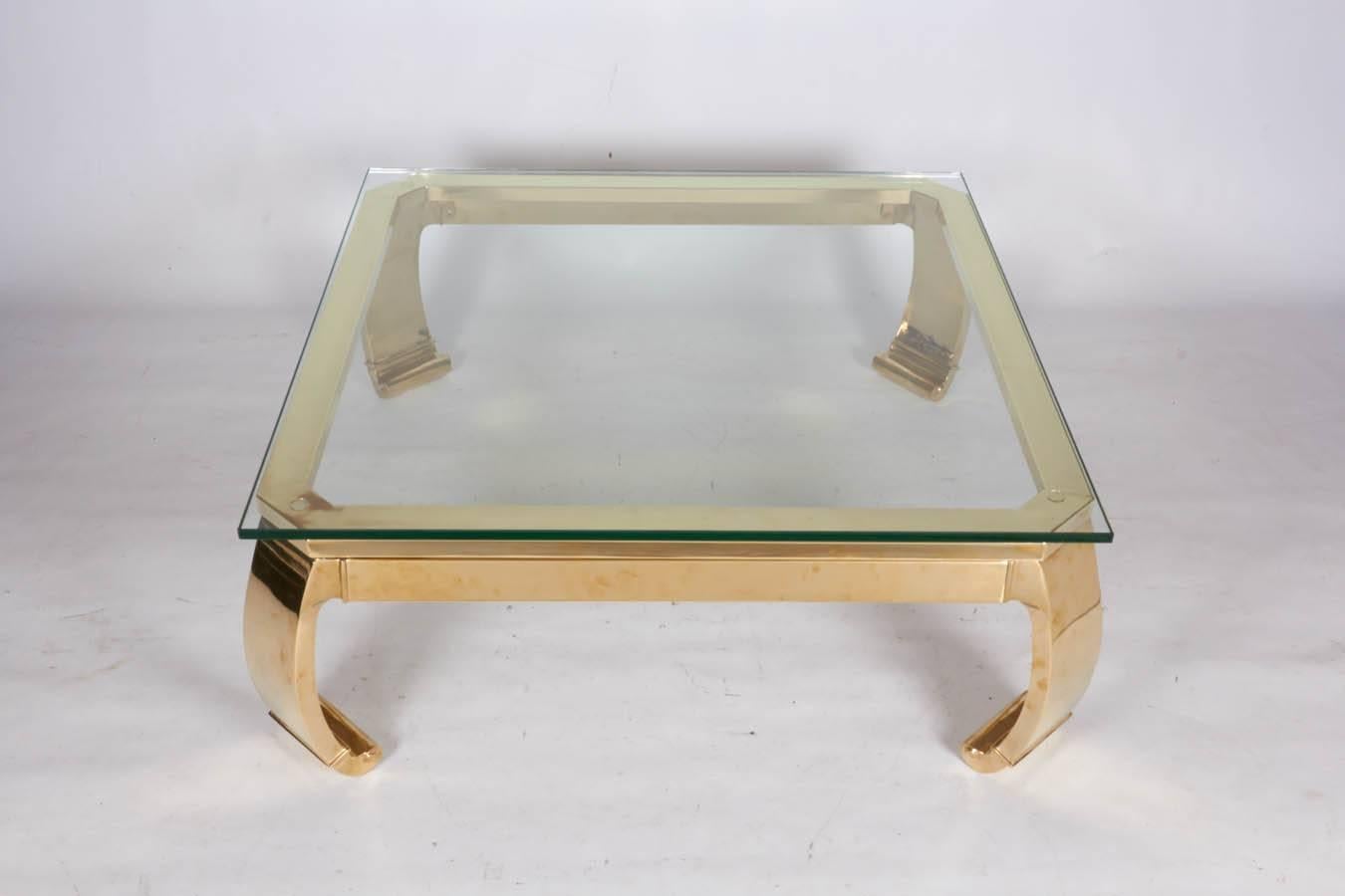 20th Century Polished Brass Coffee Table in the Manner of Karl Springer