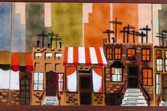 Charming Enameled Cityscape Wall Art