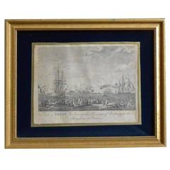 Set of Six Engravings of French Harbour Scenes 