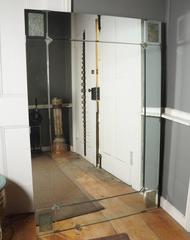 20th Century American Mirror with Pewter Clasps