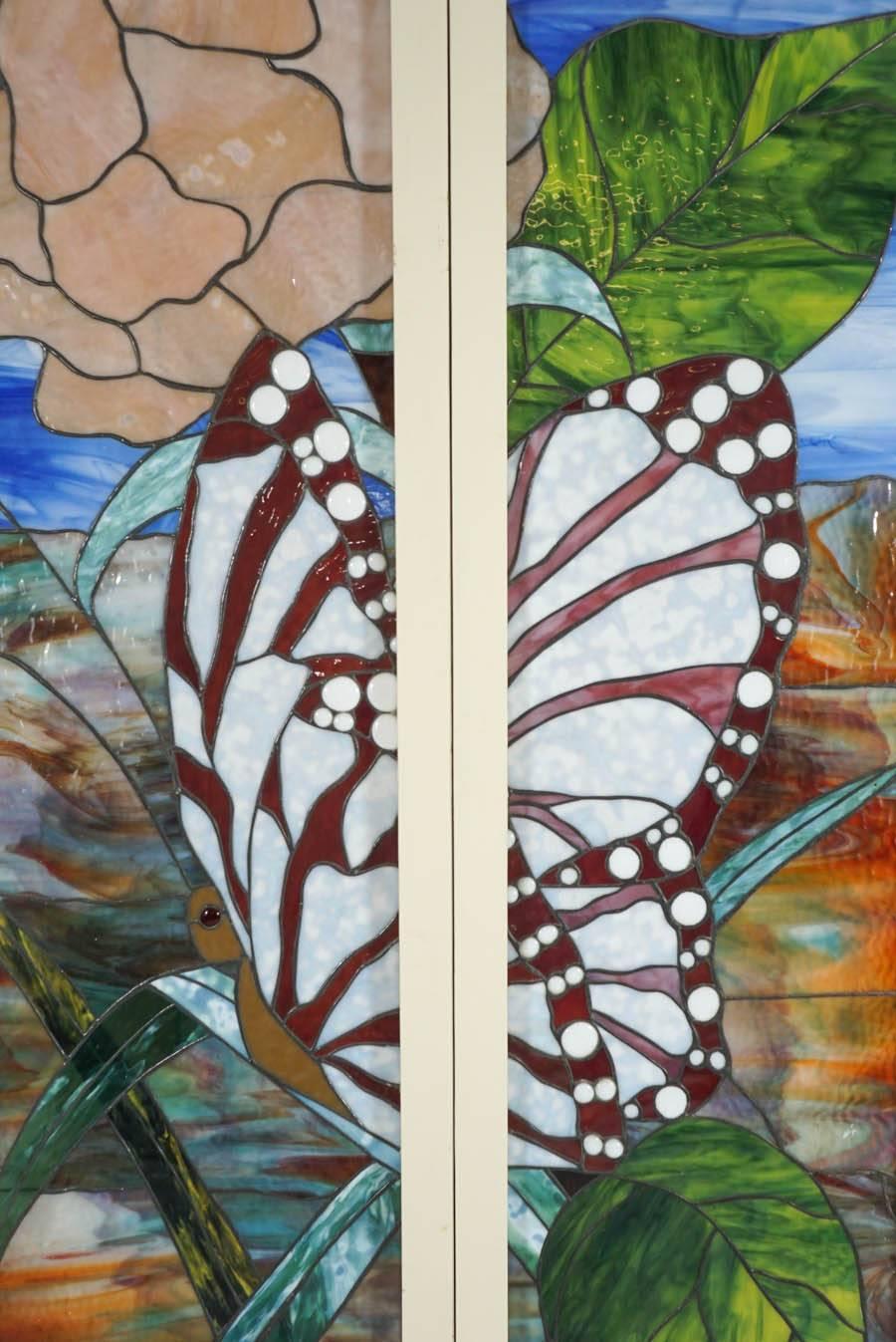butterflies stained glass windows