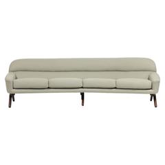 Amazing Danish Modern Curved Lounge Sofa from 1968 Teak Base 1960s 5