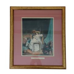 Antique Set of Four 19th Century French Hand Colored Framed Prints