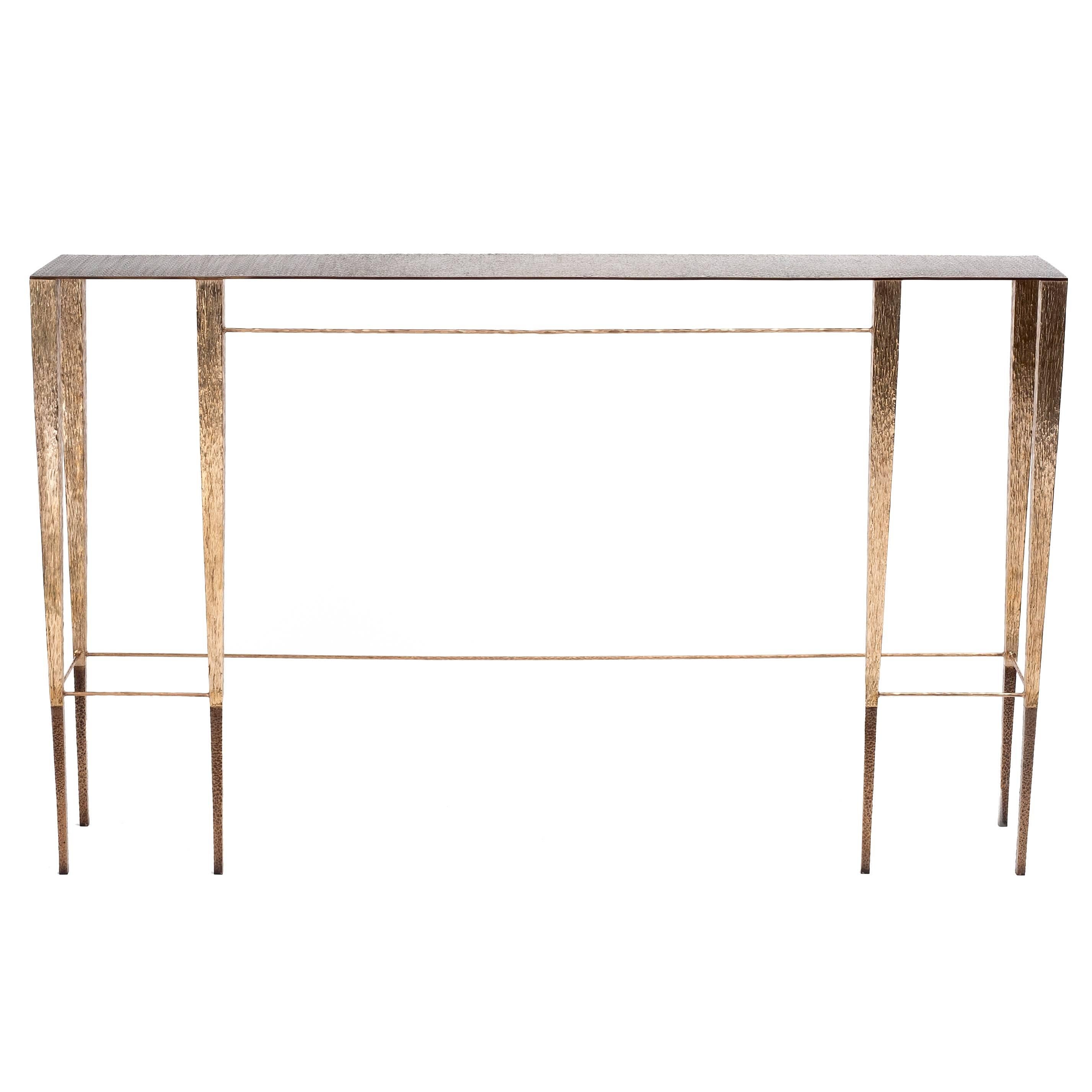 "Singha" Hand-Hammered Bronze Console Table by Aurelien Gallet For Sale