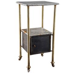 Marble and Brass Bedside Table