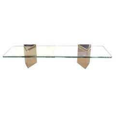 Sleek Crystal Art Wall Mount Console, Italy, 1960s