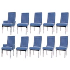 Set of 10 Charles Hollis Jones Lucite Dining Chairs 12