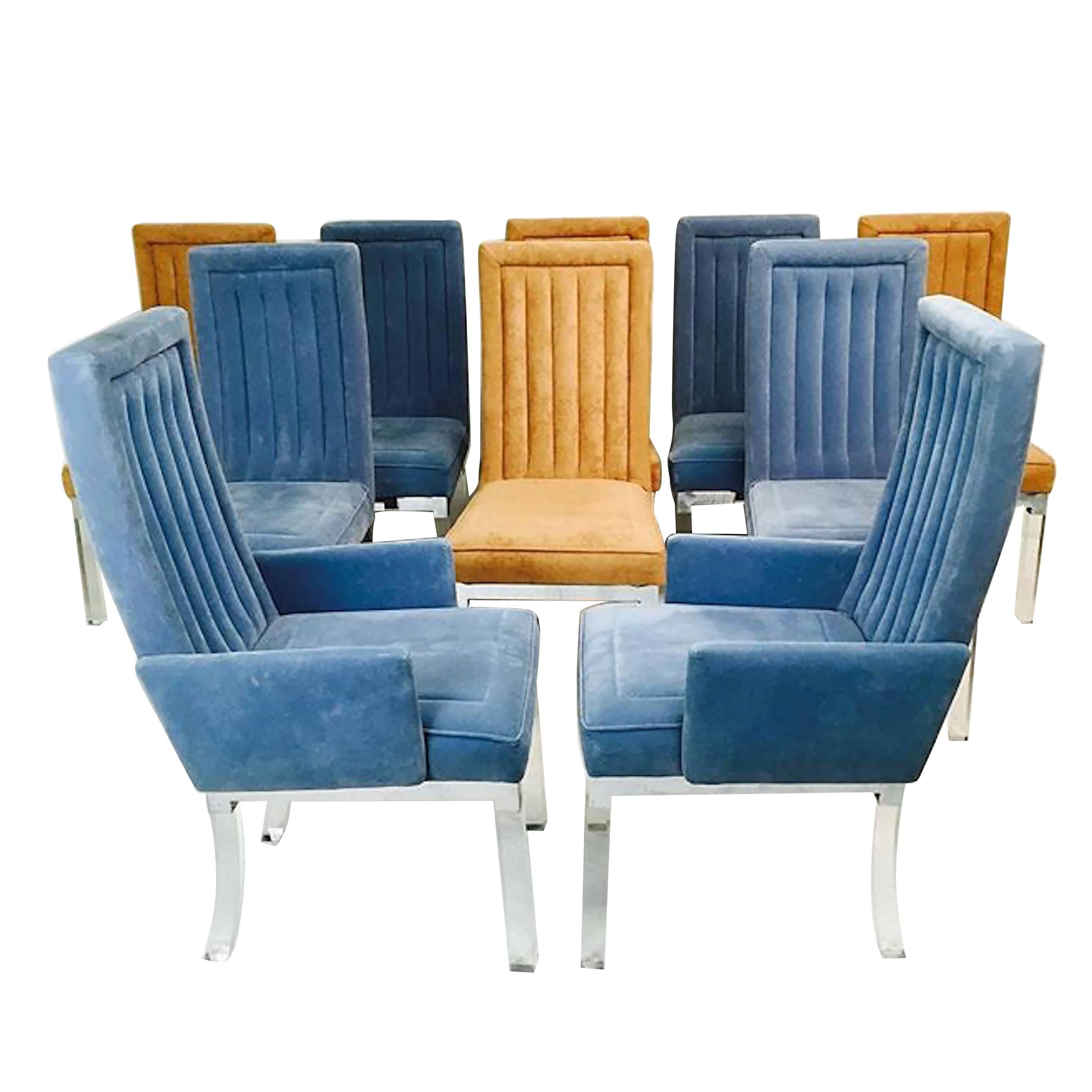 Set of Ten Charles Hollis Jones Lucite Dining Chairs