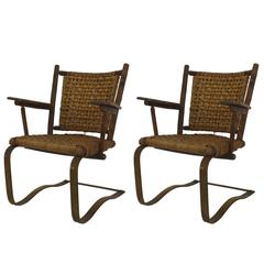 American Signed Old Hickory Woven Armchairs