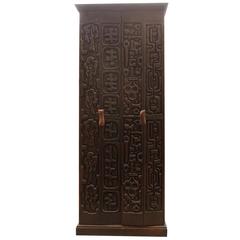 Midcentury Tall Sculpted-Front Cabinet by Witco