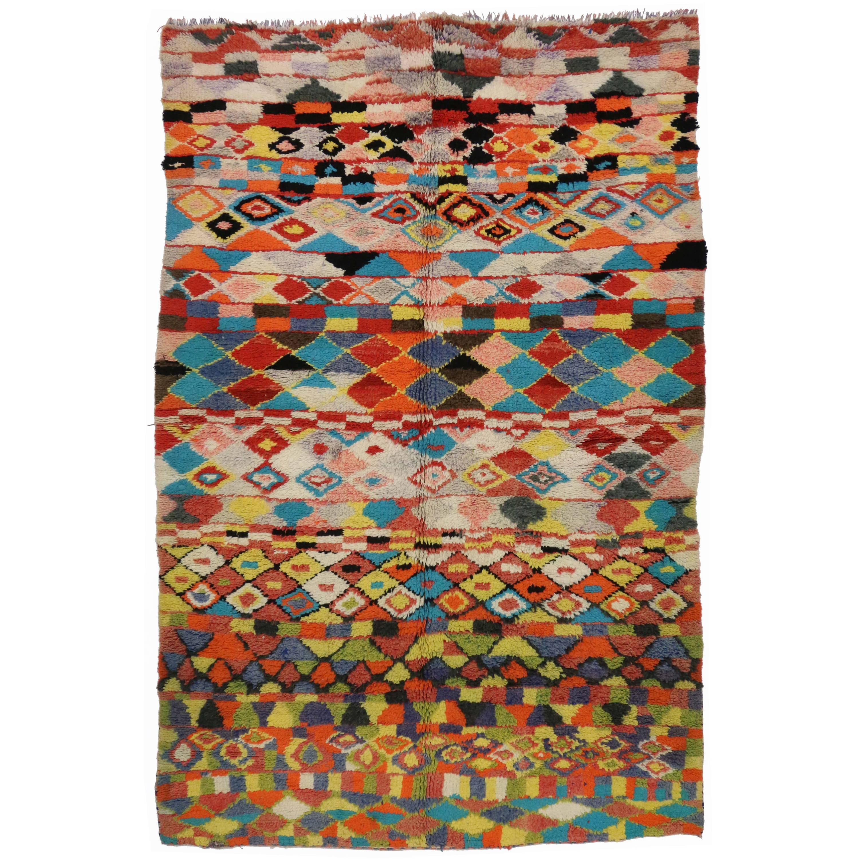 Vintage Moroccan Rug with Contemporary Abstract Design, Berber Moroccan Rug