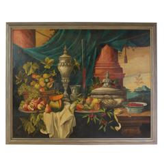 Vintage Still Life Oil on Canvas Painting by William Skilling