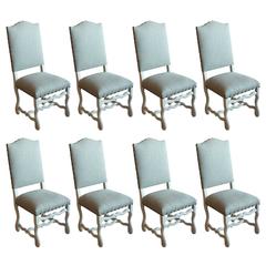 Set of Eight Antique Os Du Mouton Chairs