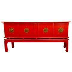 Mid-Century Modern Chinoiserie-Inspired Credenza