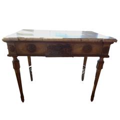 18th Century Italian Louis XVI Painted And Gilt Console Table From Tuscany