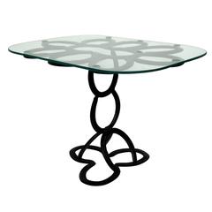Lyrical Wrought Iron Side Table Made from St. Croix Forge Horseshoes, circa 1985 9
