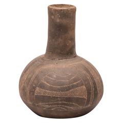 Pre-Contact Native American Engraved Ceramic Bottle 11