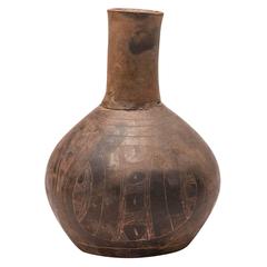 Pre-Contact Native American Engraved Ceramic Bottle 9