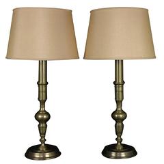 Pair of French 1940s Bronze Table Lamps