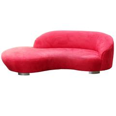 Vladimir Kagan Red Ultrasuede 'Cloud' Sofa