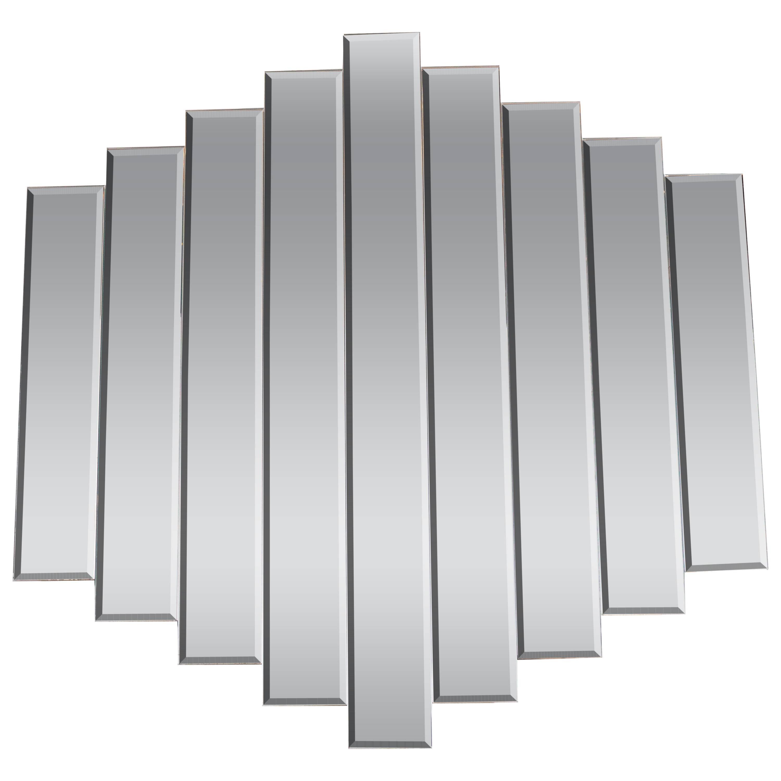 Sculptural Mid-Century Modernist Geometric Stepped Wall Mirror
