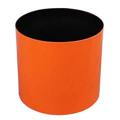 Modern Bold Orange Aluminum Drum Planter