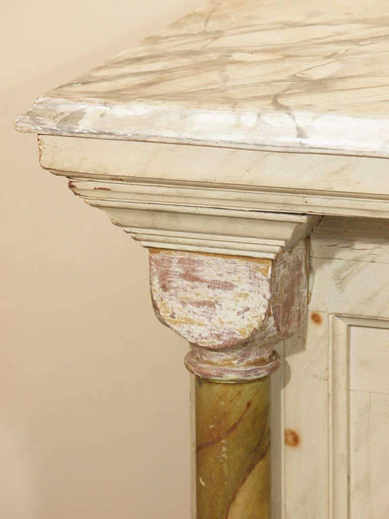 19th Century Painted Faux Marble Wood Italian Altar 4