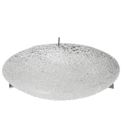 Exceptional Circular Flush Mount Fixture with Ice Glass Design by Kaiser 