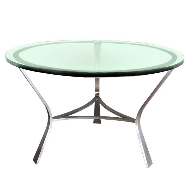 Glass Top Dining Table by John Vesey For Sale