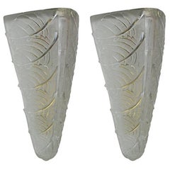 Pair of "Noisetier" Art Deco Wall Sconces by Rene Lalique